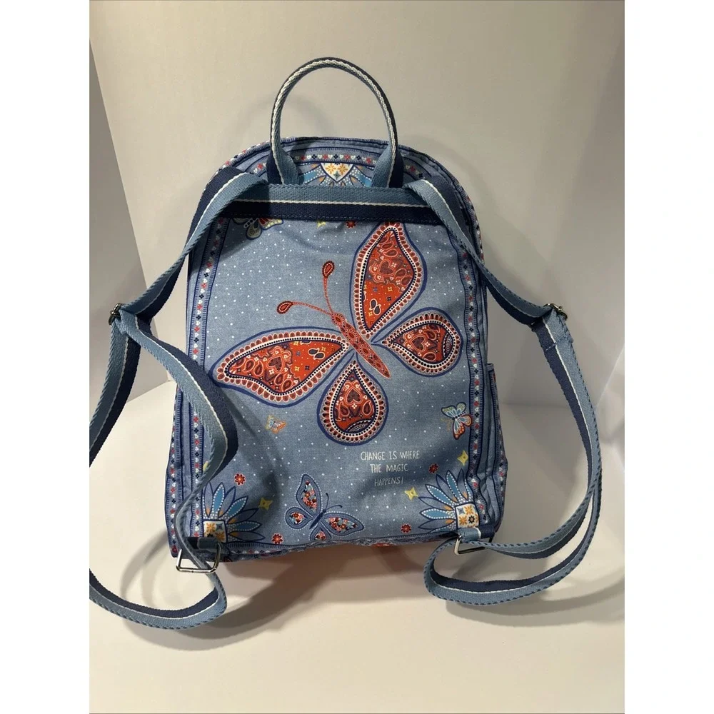 Brighton Mini Backpack Bandana Love Paisley Blue/Red Zip Top Handle Heart